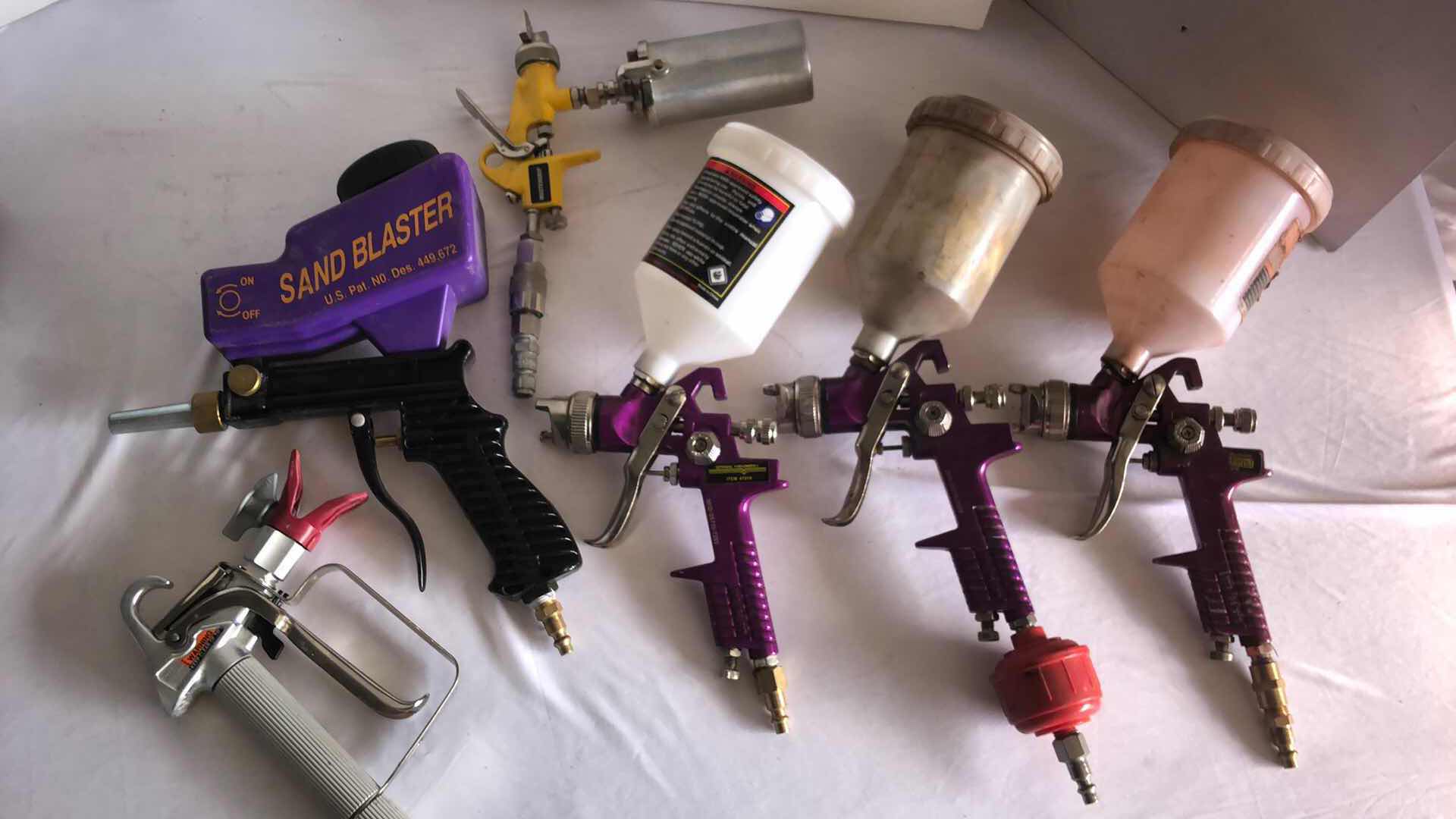 Photo 4 of BOX OF ASSORTED SPRAY GUNS AND TOOLS