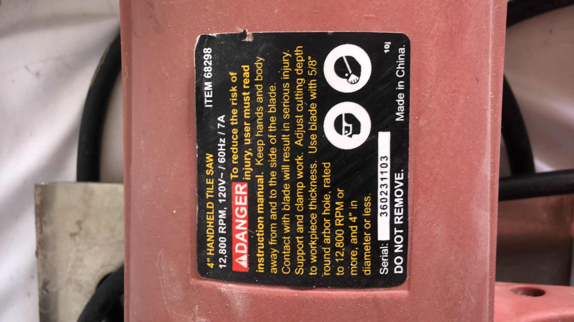 Photo 1 of DRILL MASTER CLOSE QUARTER DRILL AND CHICAGO ELECTRIC 4” HANDHELD TILE SAW (2)