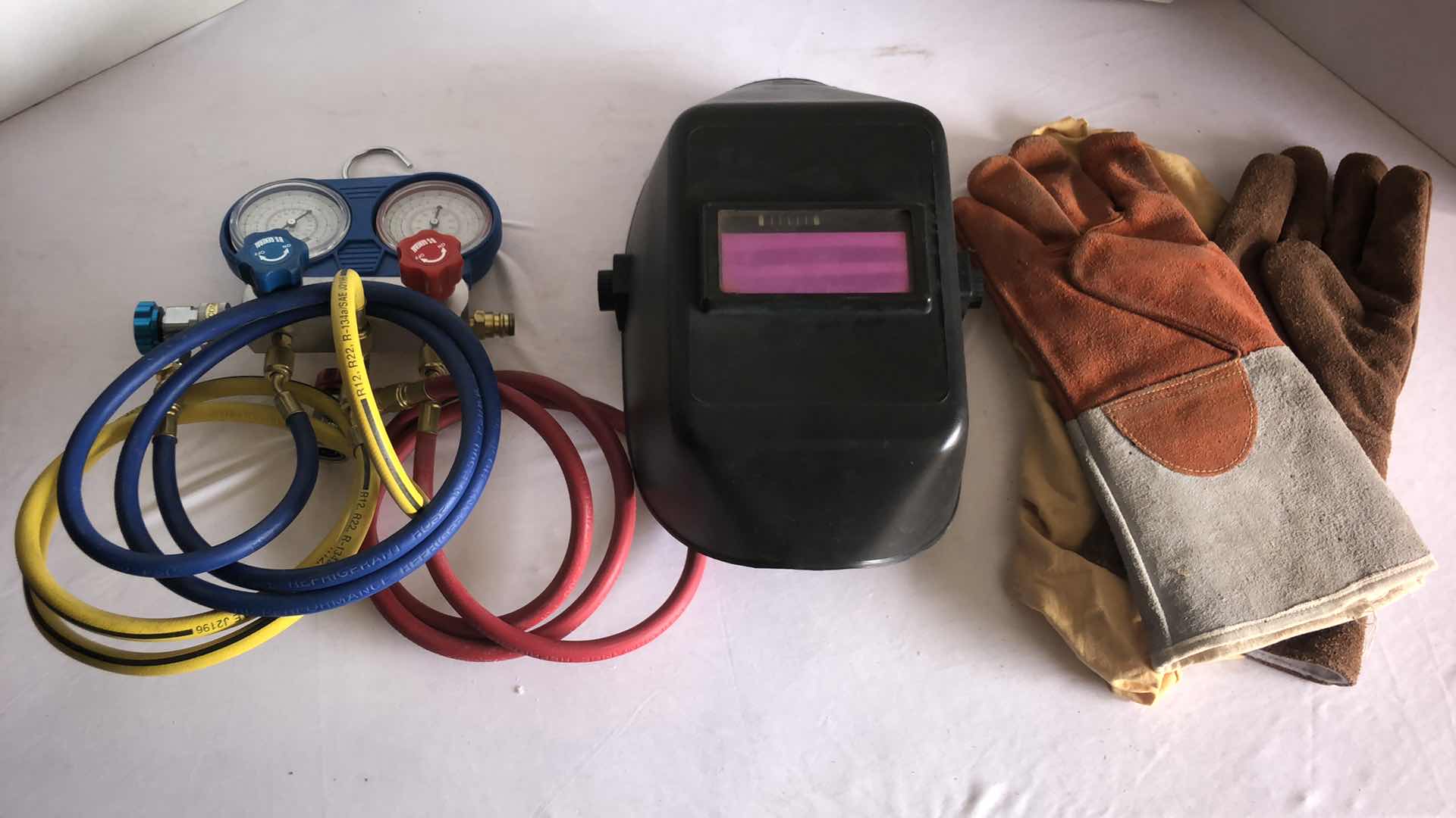 Photo 1 of PRESSURE VALVE, WELDER MASK AND GLOVES