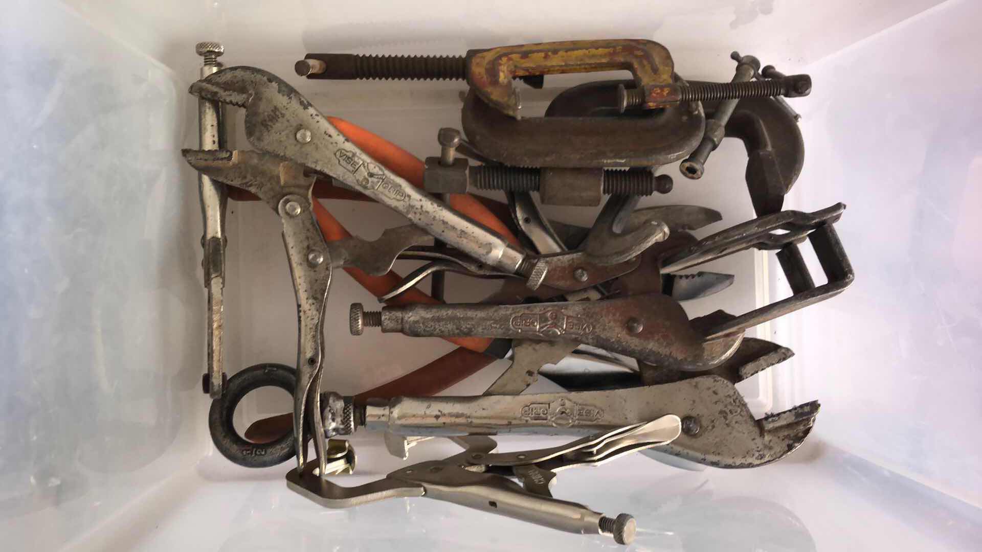 Photo 1 of BOX OF ASSORTED WRENCHES