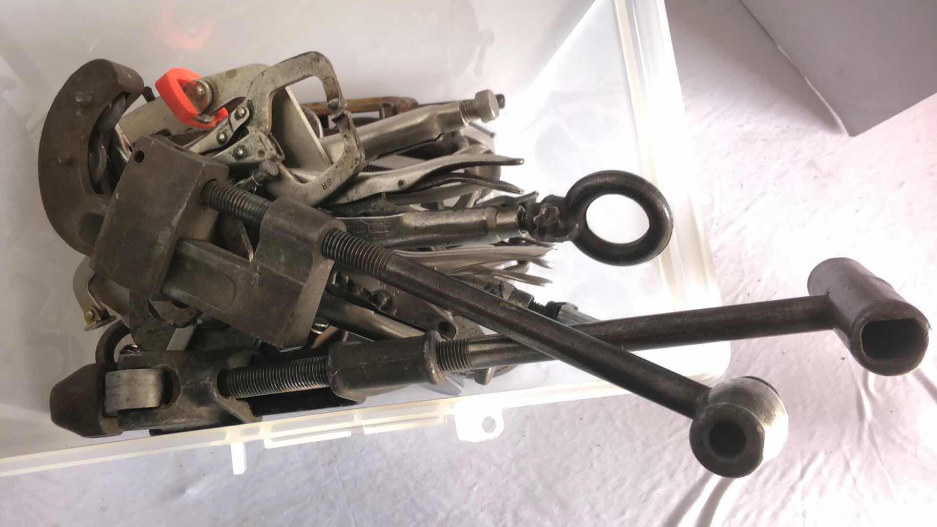 Photo 1 of BOX OF ASSORTED WRENCHES