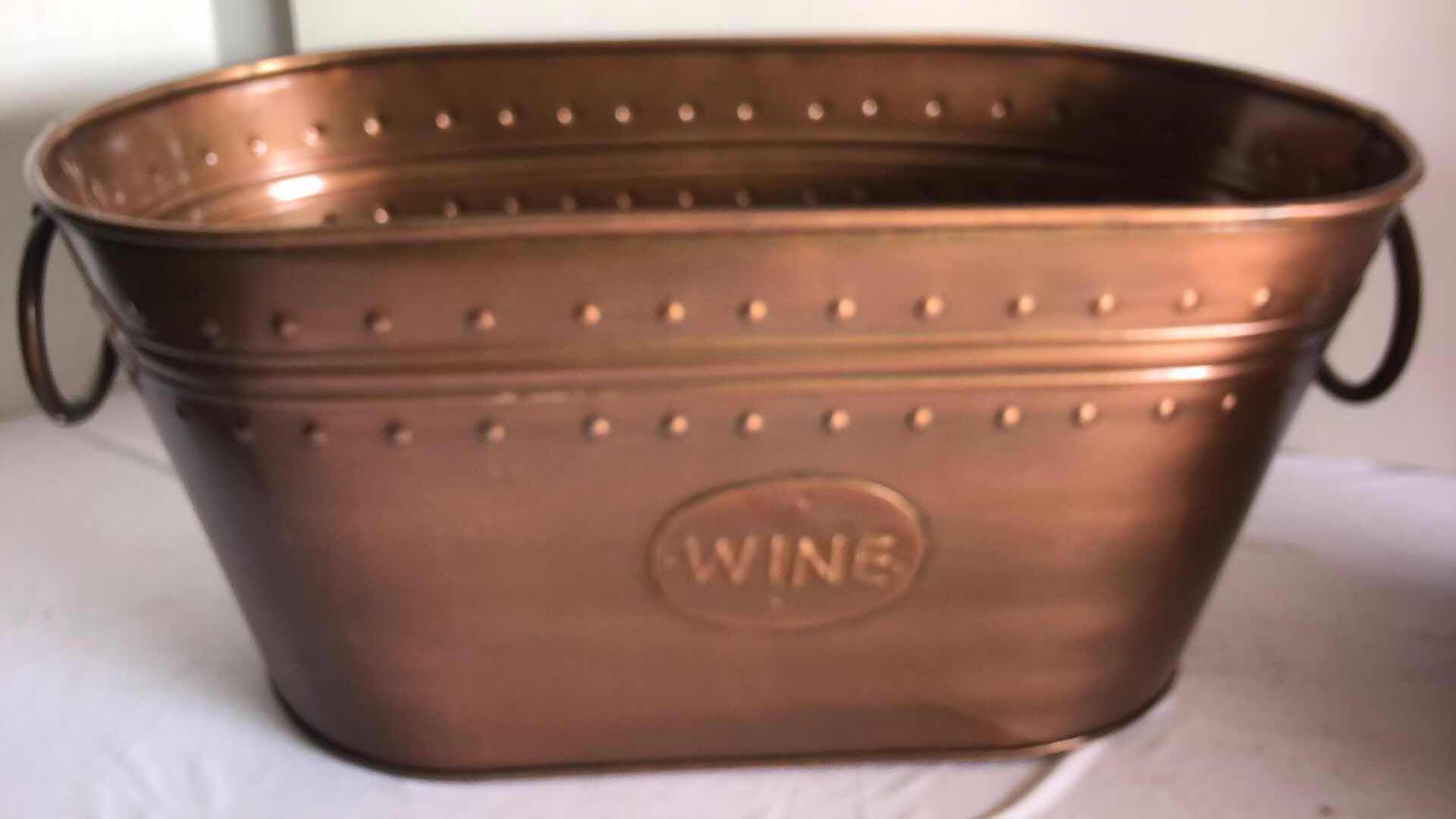 Photo 1 of COPPER DECORATIVE WINE TUBS AND HAMMERED WALL SCONCE