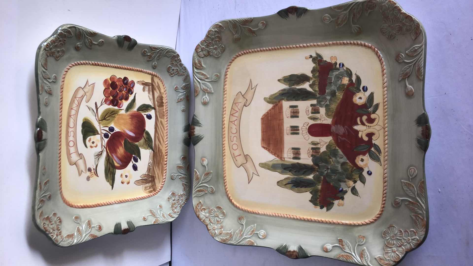 Photo 1 of PAMELA GLADDING LARGE TOSCANA SERVING PLATES 16.5” & 13”