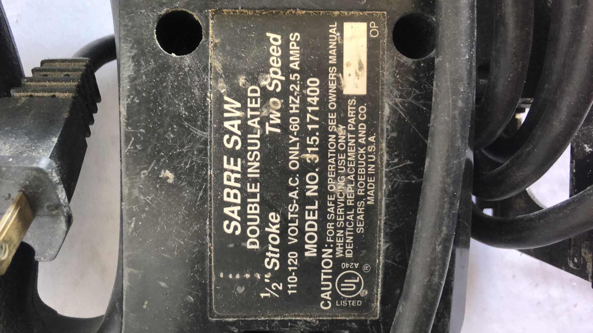 Photo 1 of SEARS CRAFTSMAN 1/6 HP SABRE SAW