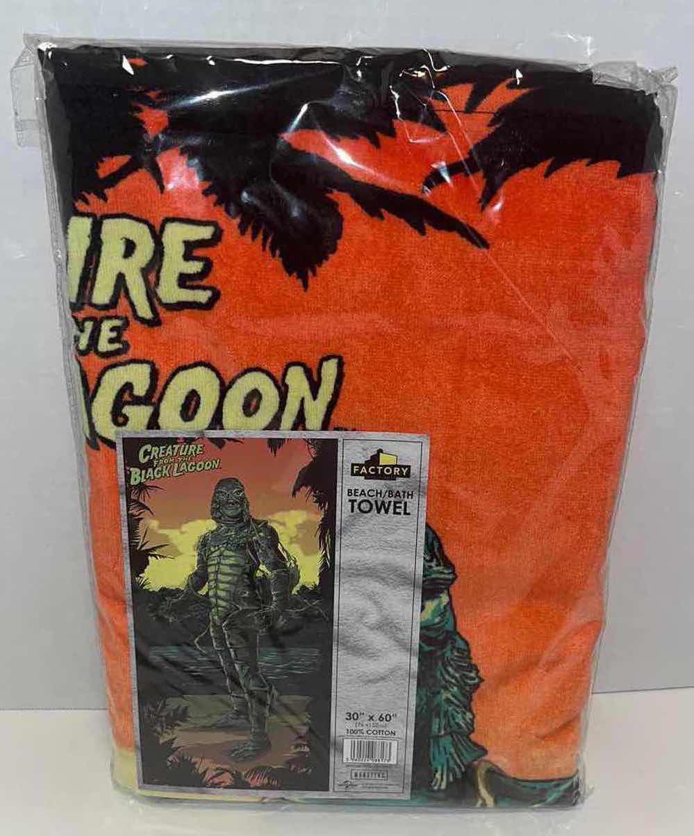 Photo 1 of NEW FACTORY ENTERTAINMENT MONSTERS CREATURE FROM THE BLACK LAGOON 30” X 60” BEACH/BATH TOWEL