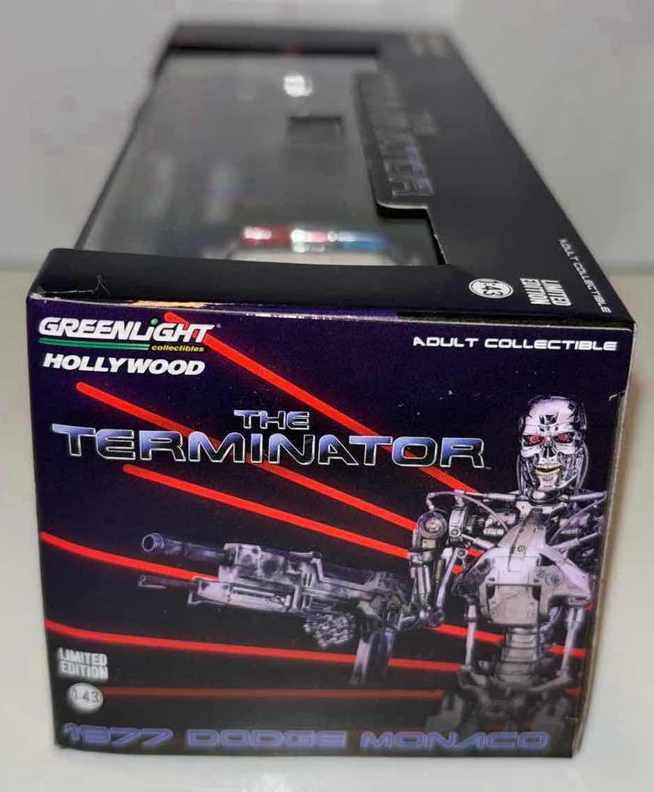 Photo 1 of NEW GREENLIGHT COLLECTIBLES HOLLYWOOD DIE-CAST CAR, THE TERMINATOR 1977 DODGE MONACO