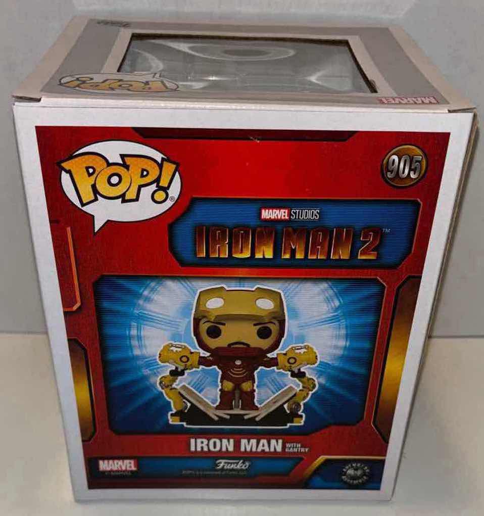 Photo 1 of NEW FUNKO POP! MARVEL STUDIOS IRON MAN 2 GLOW IN THE DARK DELUXE BOBBLEHEAD, #905 “IRON MAN W GANTRY”