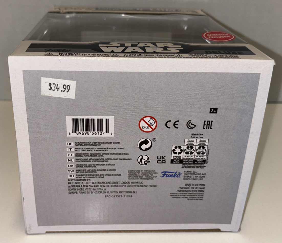 Photo 1 of NEW FUNKO POP! STAR WARS DELUXE BOBBLEHEAD FIGURE, #439 BOUNTY HUNTERS COLLECTION: 4-LOM (GAMESTOP EXCLUSIVE)