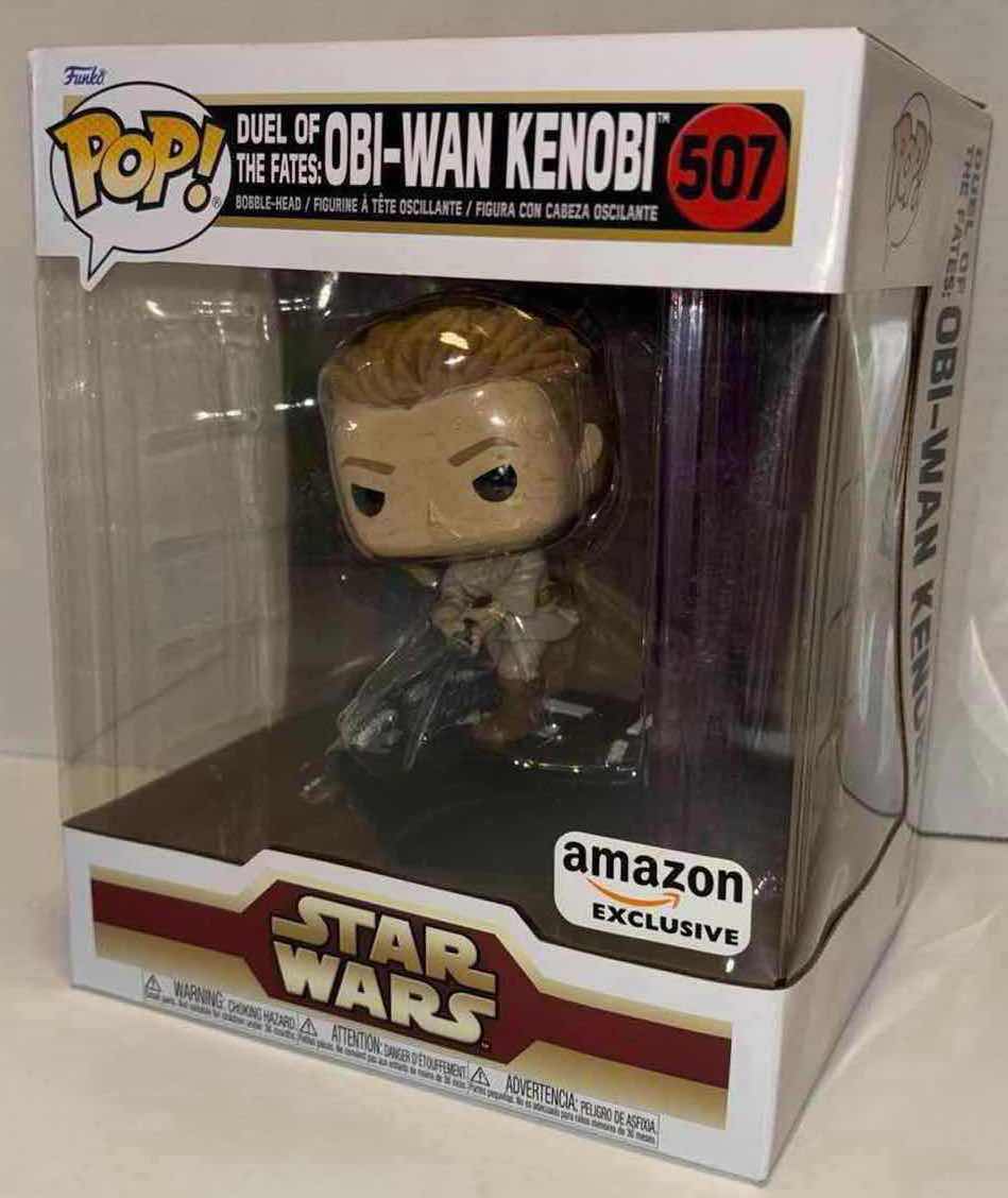 Photo 1 of NEW FUNKO POP! DELUXE STAR WARS BOBBLEHEAD FIGURE, #507 DUEL OF THE FATES: OBI-WAN KENOBI (AMAZON EXCLUSIVE)