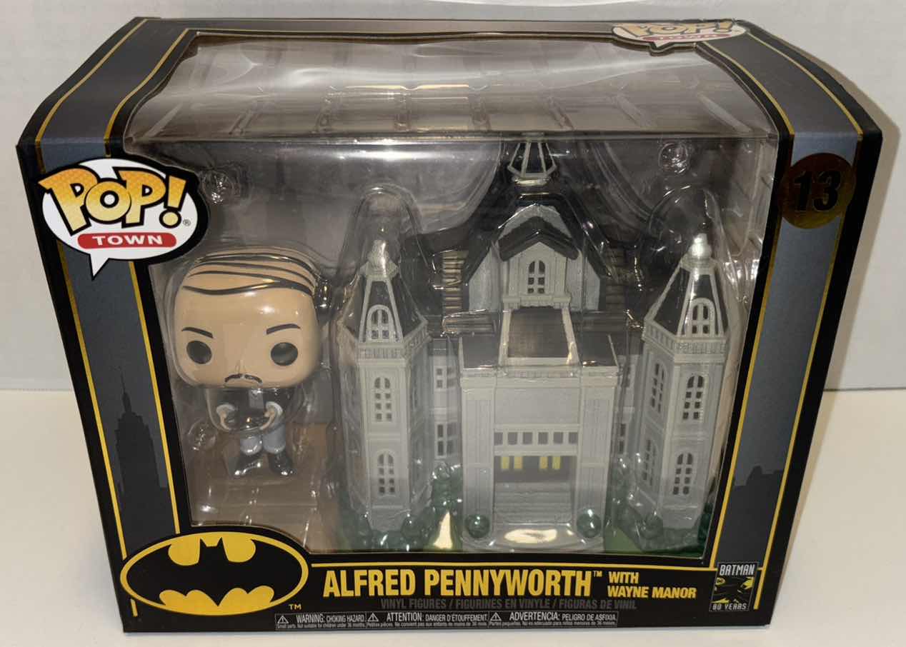 Photo 1 of NEW FUNKO POP! TOWN DC SUPER HEROES BATMAN 80 YEARS VINYL FIGURE, #13 ALFRED PENNYWORTH WITH WAYNE MANOR