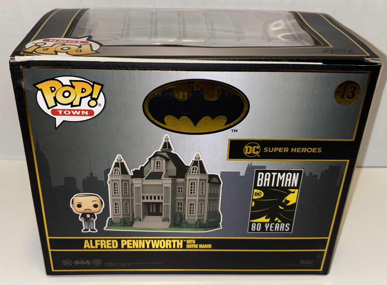 Photo 1 of NEW FUNKO POP! TOWN DC SUPER HEROES BATMAN 80 YEARS VINYL FIGURE, #13 ALFRED PENNYWORTH WITH WAYNE MANOR