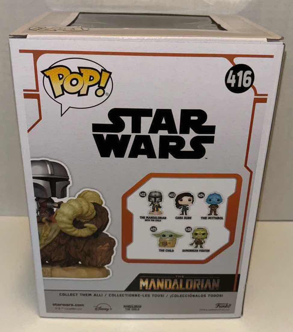 Photo 1 of $40 NEW FUNKO POP! DELUXE STAR WARS THE MANDALORIAN BOBBLEHEAD FIGURE, #416 “THE MANDALORIAN & THE CHILD ON BANTHA”