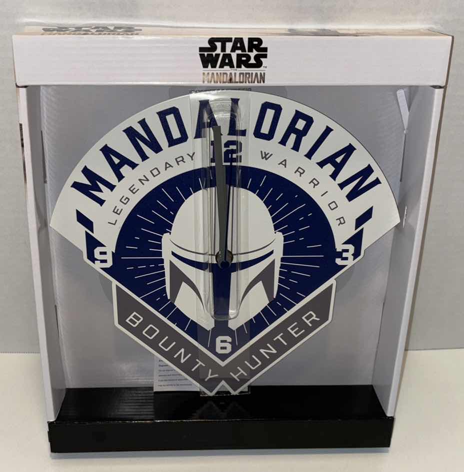 Photo 1 of NEW STAR WARS THE MANDALORIAN BOUNTY HUNTER WALL CLOCK