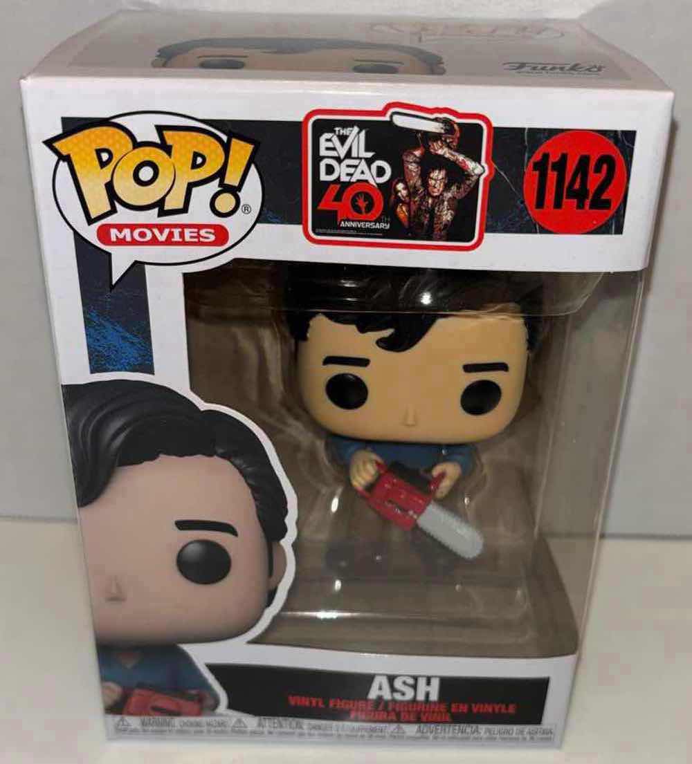 Photo 1 of NEW FUNKO POP! MOVIES VINYL FIGURE, THE EVIL DEAD 40TH ANNIVERSARY #1142 ASH W CHAINSAW