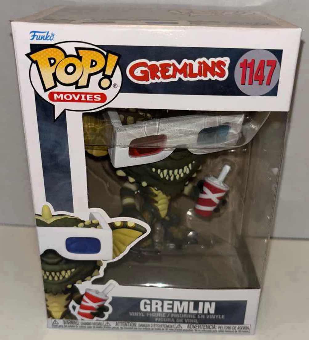 Photo 1 of NEW FUNKO POP! MOVIES VINYL FIGURE, GREMLINS #1147 GREMLIN W 3-D GLASSES