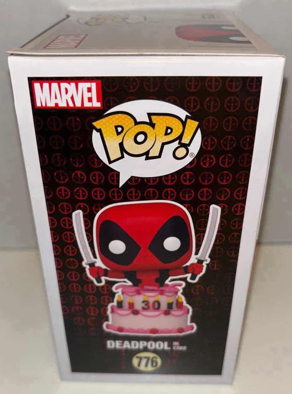 Photo 1 of NEW FUNKO POP! DEADPOOL VINYL BOBBLEHEAD, #776 30TH ANNIVERSARY DEADPOOL IN CAKE
