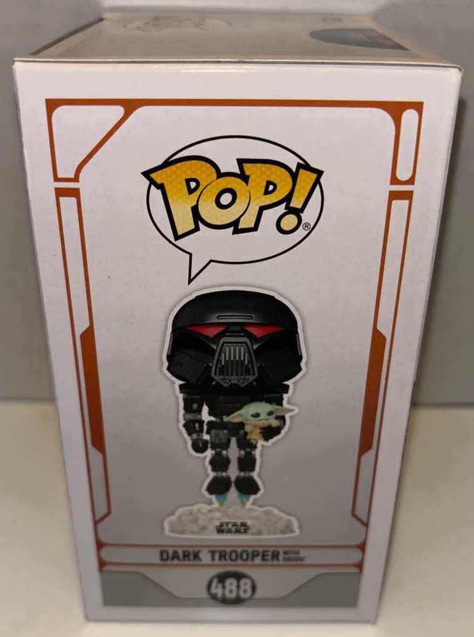 Photo 1 of NEW FUNKO POP! STAR WARS VINYL GLOW IN THE DARK EXCLUSIVE LIMITED EDITION BOBBLEHEAD, #488 DARK TROOPER W GROGU
