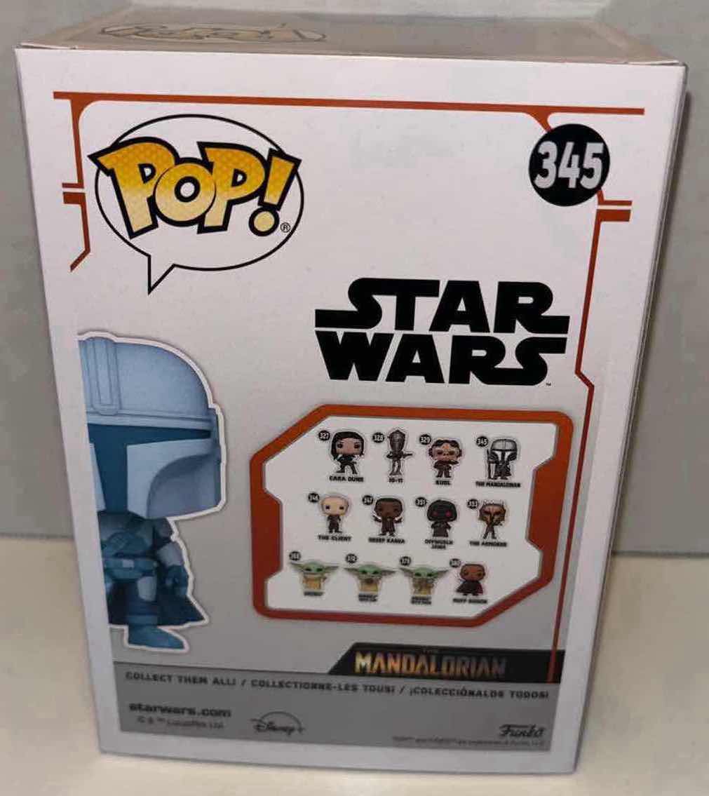 Photo 1 of NEW FUNKO POP! STAR WARS VINYL GLOW IN THE DARK EXCLUSIVE BOBBLEHEAD, #345 “MANDALORIAN HOLOGRAM”