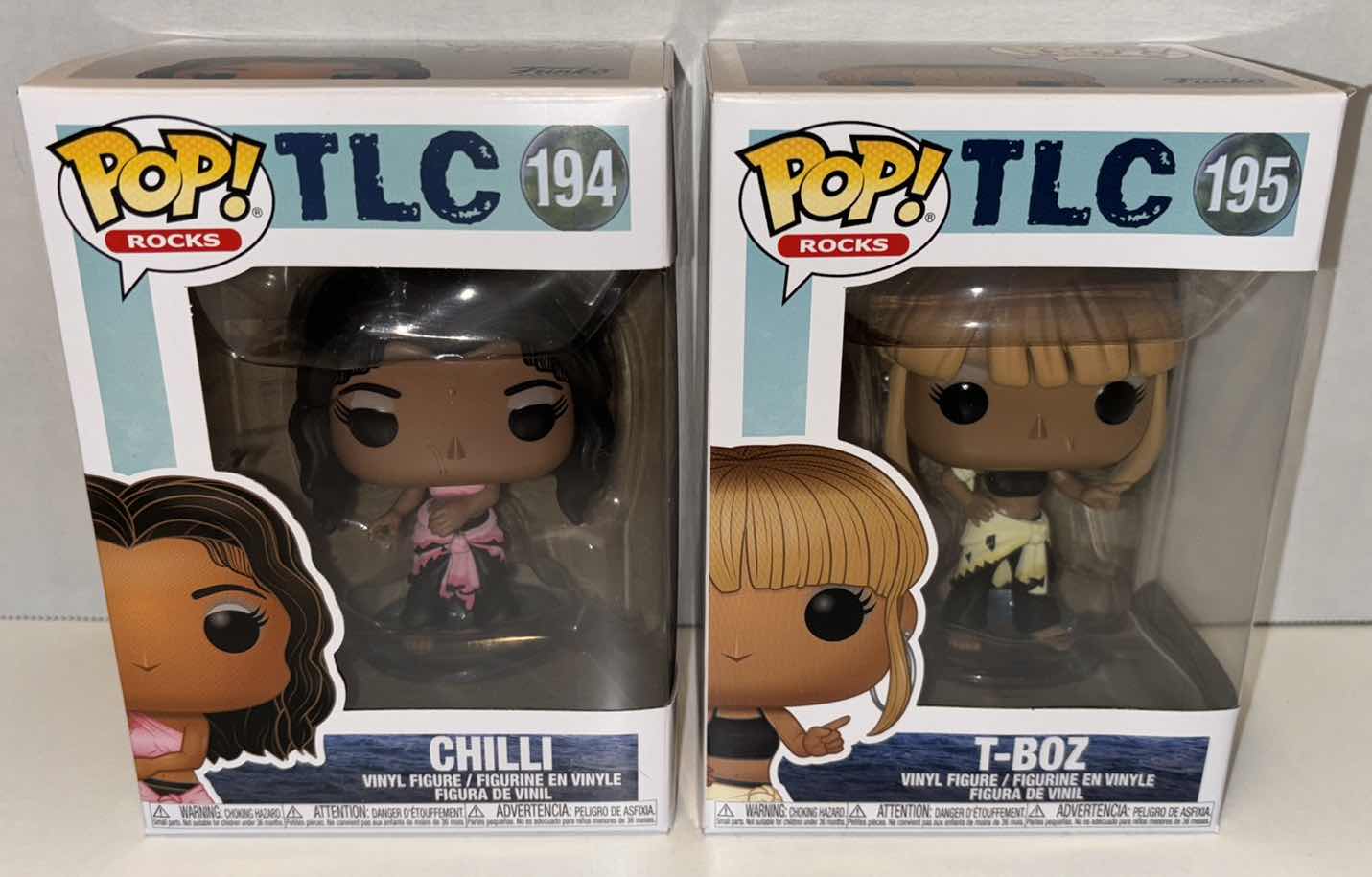 Photo 1 of NEW FUNKO POP! ROCKS TLC VINYL FIGURE 2-PACK, #194 CHILLI & #195 T-BOZ