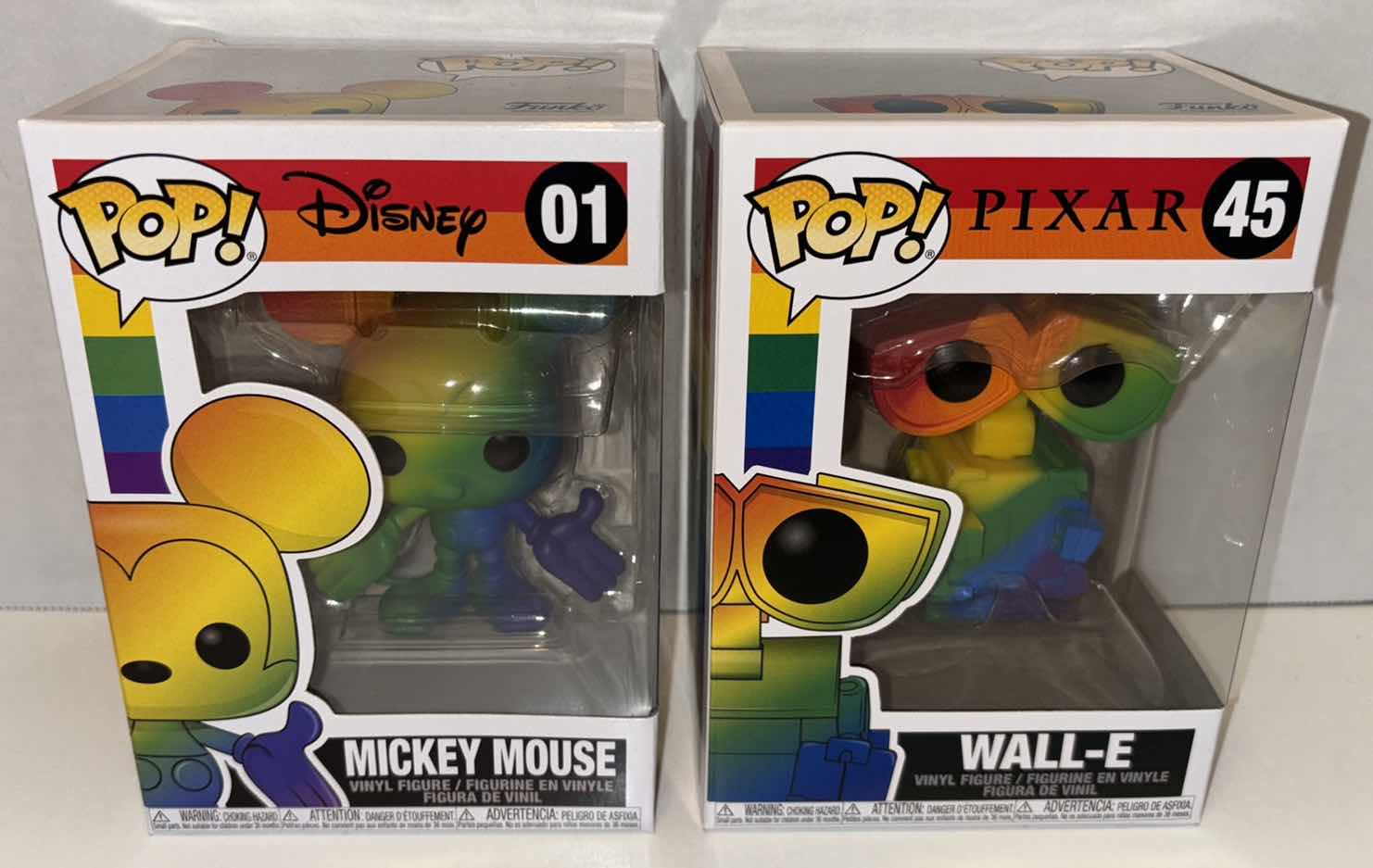 Photo 1 of NEW FUNKO POP! DISNEY/PIXAR PRIDE VINYL FIGURE 2-PACK, #01 MICKEY MOUSE & #45 WALL-E