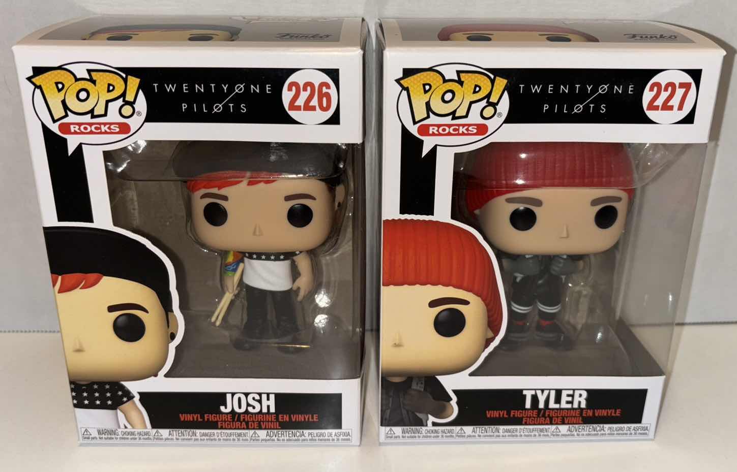 Photo 1 of NEW FUNKO POP! ROCKS TWENTY ONE PILOTS VINYL FIGURE 2-PACK, #226 JOSH & #227 TYLER