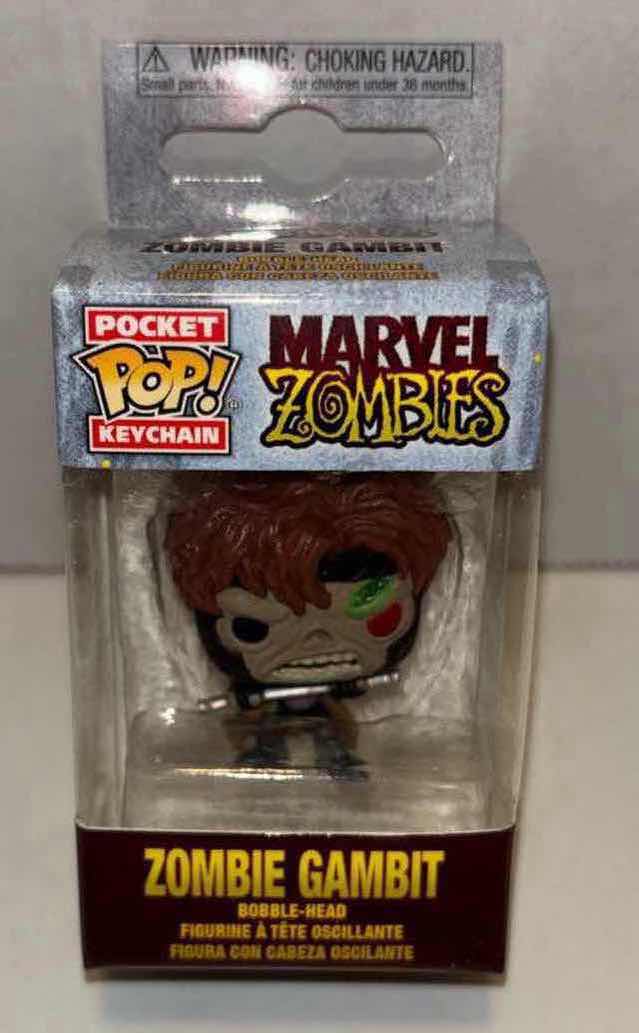 Photo 1 of NEW FUNKO POP! MARVEL ZOMBIES VINYL BOBBLEHEAD FIGURE & POCKET POP! KEYCHAIN, #789 ZOMBIE DOCTOR DOOM & ZOMBIE GAMBIT KEYCHAIN