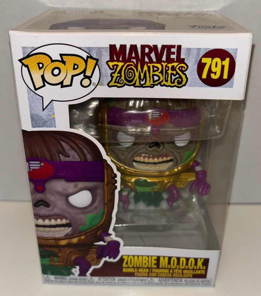 Photo 4 of NEW FUNKO POP! MARVEL ZOMBIES BOBBLEHEAD FIGURE & POCKET POP! BOBBLEHEAD KEYCHAIN, #791 ZOMBIE M.O.D.O.K. & ZOMBIE GAMBIT KEYCHAIN