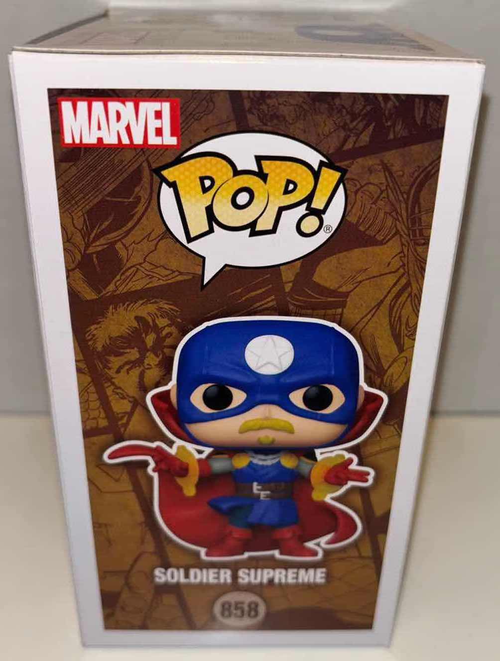 Photo 1 of NEW FUNKO POP! MARVEL INFINITY WARPS BOBBLEHEAD FIGURE, #858 SOLDIER SUPREME
