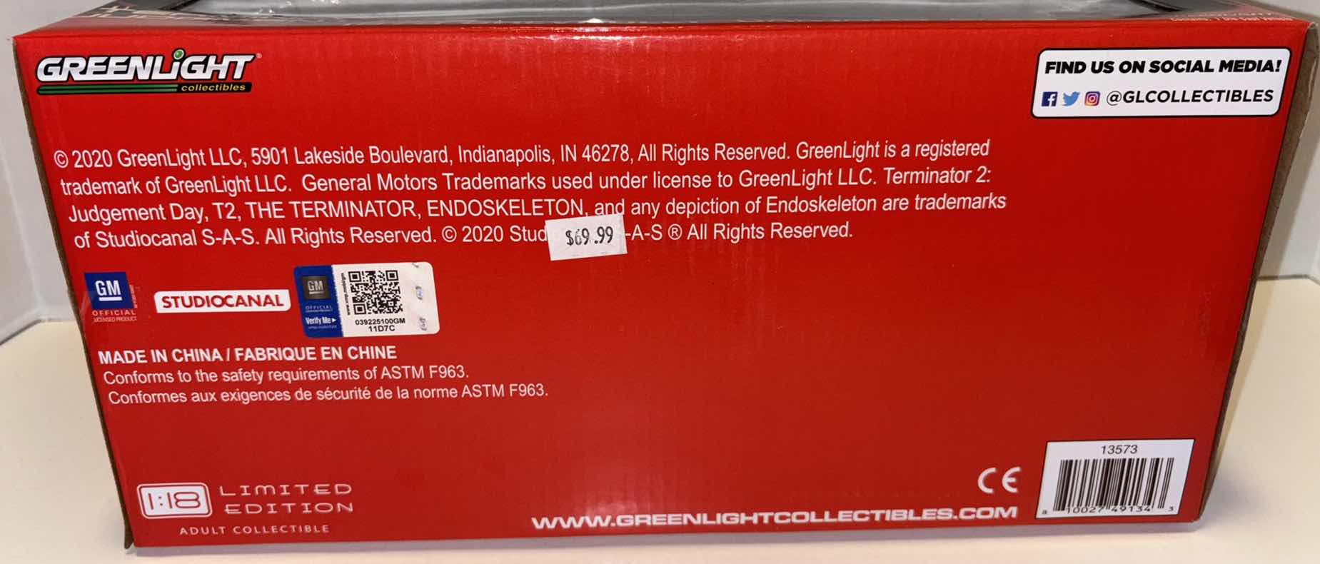 Photo 1 of NEW GREENLIGHT COLLECTIBLES TERMINATOR 2 JUDGMENT DAY DIE-CAST VEHICLE, 1979 CHEVROLET CAMARO Z/28