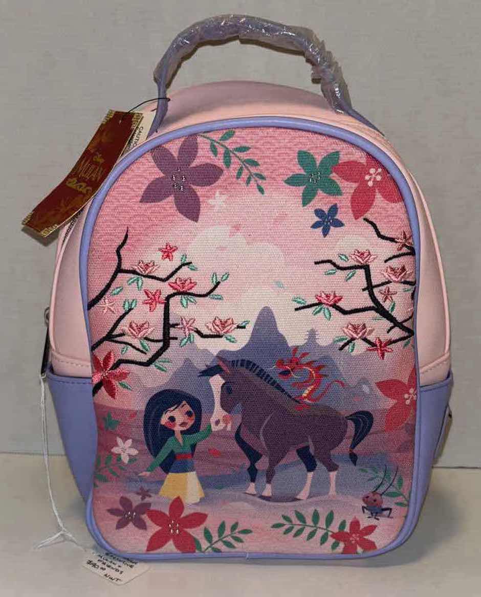 Photo 1 of NEW LOUNGEFLY DISNEY MULAN & FRIENDS MINI FAUX LEATHER/CANVAS BACKPACK & MATCHING COIN PURSE (BOXLUNCH EXCLUSIVE)