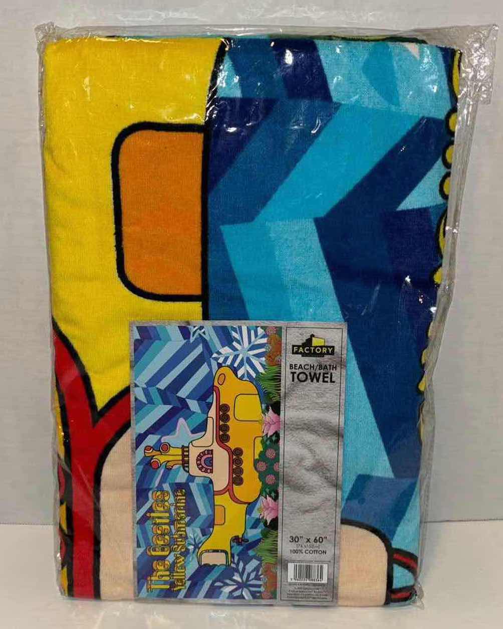 Photo 2 of NEW FACTORY ENTERTAINMENT THE BEATLES YELLOW SUBMARINE 30” x 60” BEACH/BATH TOWEL