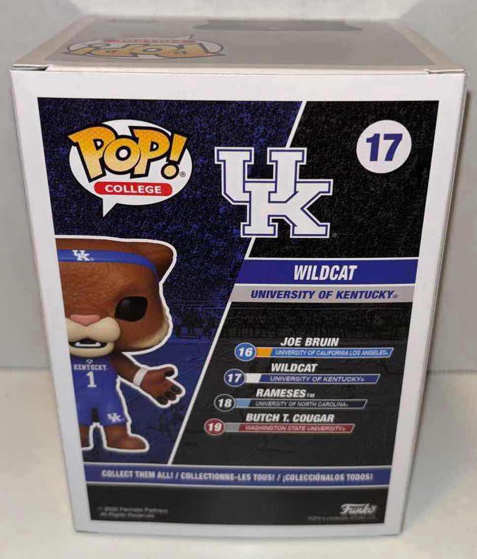Photo 1 of NEW FUNKO POP! COLLEGE MASCOT VINYL FIGURE, UNIVERSITY OF KENTUCKY #17 WILDCAT