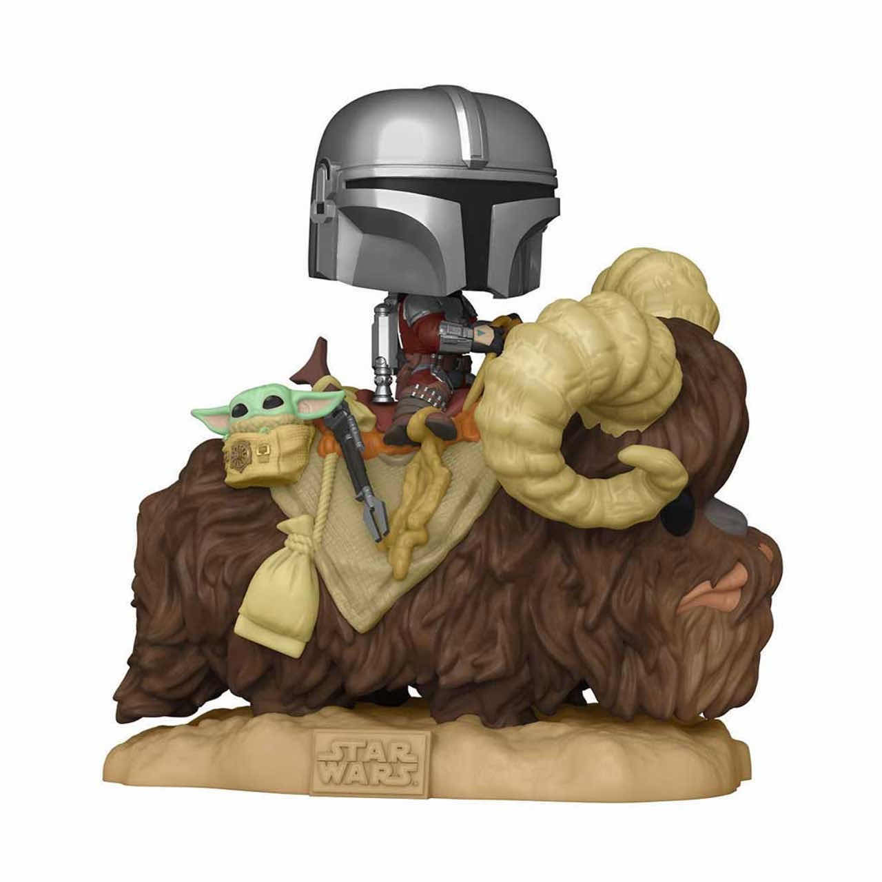 Photo 1 of NEW FUNKO POP! STAR WARS VINYL BOBBLEHEAD FIGURE, #416 THE MANDALORIAN & THE CHILD ON BANTHA