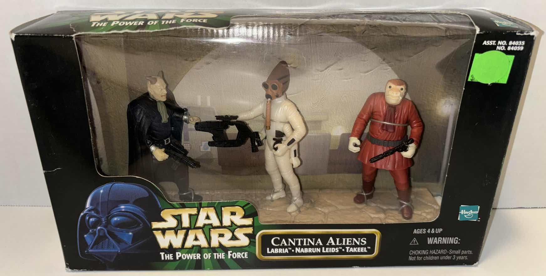 Photo 1 of NEW HASBRO 1998 STAR WARS THE POWER OF THE FORCE ACTION FIGURES &amp; ACCESSORIES, “CANTINA ALIENS” (LABRIA, NABRUN LEIDS, TAKEEL)