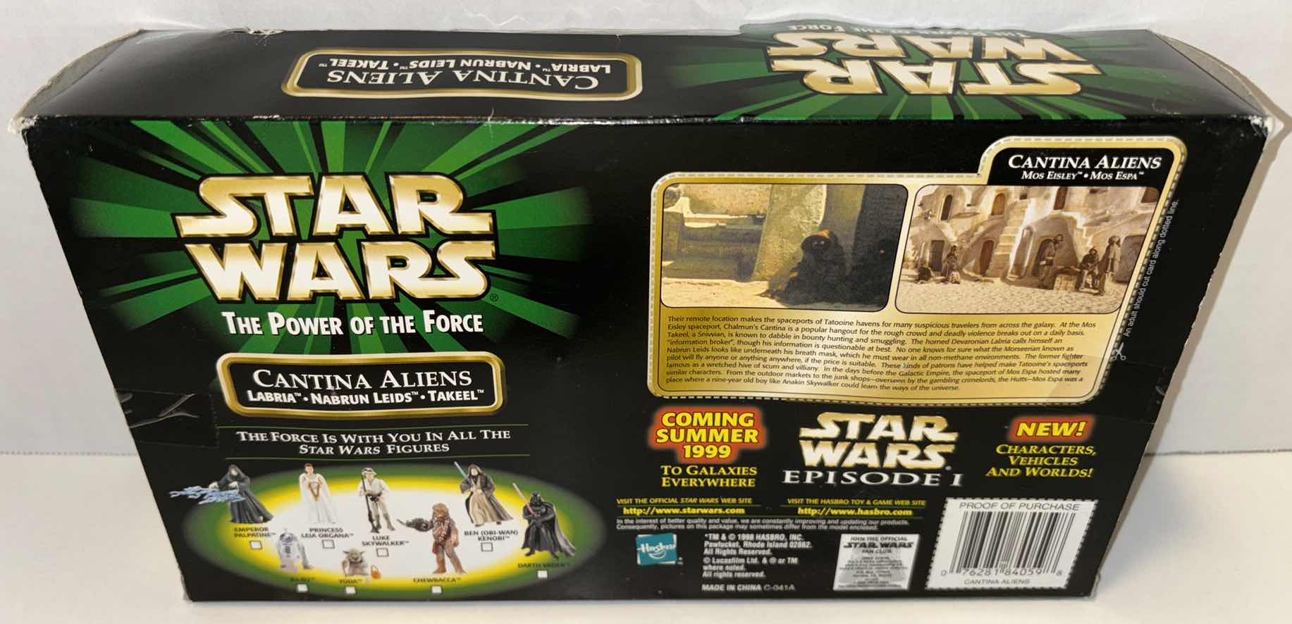 Photo 1 of NEW HASBRO 1998 STAR WARS THE POWER OF THE FORCE ACTION FIGURES &amp; ACCESSORIES, “CANTINA ALIENS” (LABRIA, NABRUN LEIDS, TAKEEL)