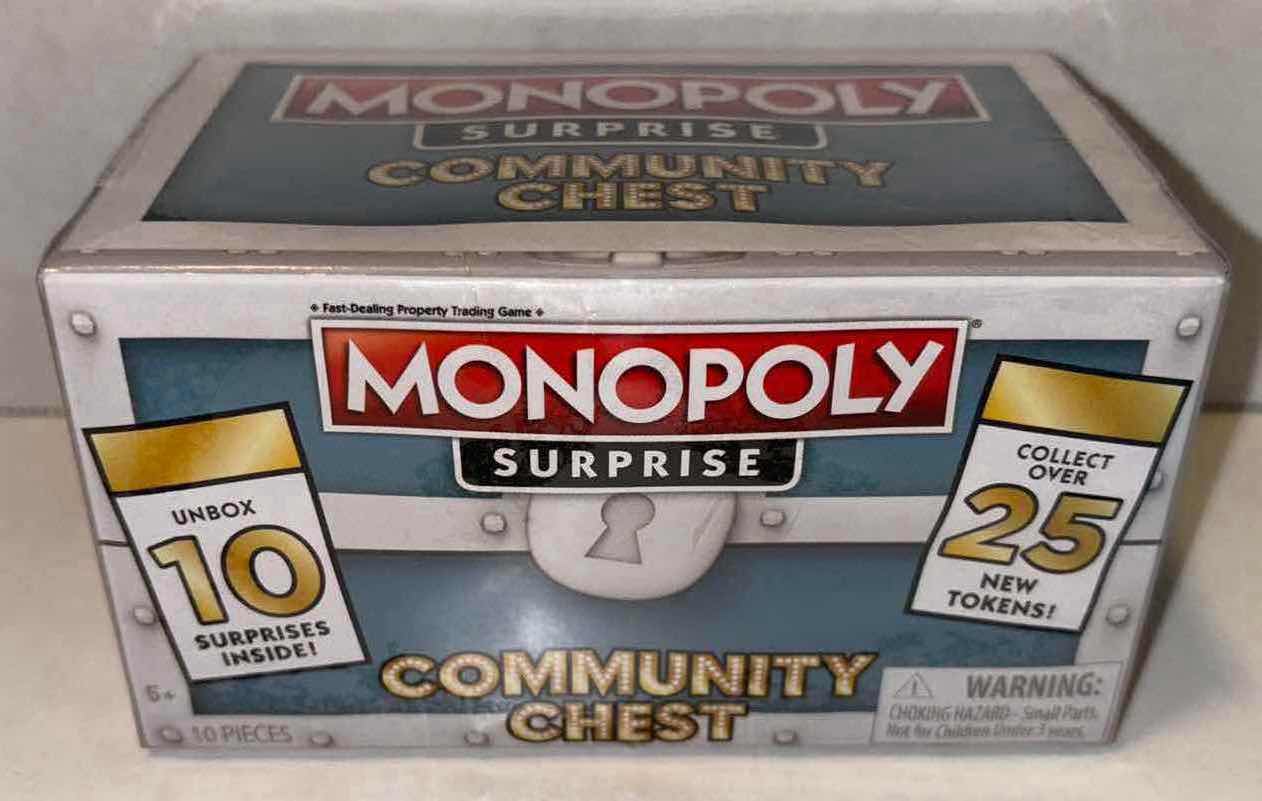 Photo 1 of NEW HASBRO BASIC FUN! MONOPOLY SURPRISE COMMUNITY CHEST (10 PCS)