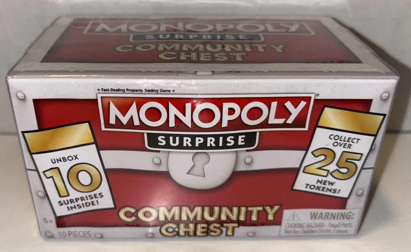 Photo 1 of NEW HASBRO BASIC FUN! MONOPOLY SURPRISE COMMUNITY CHEST (10 PCS)