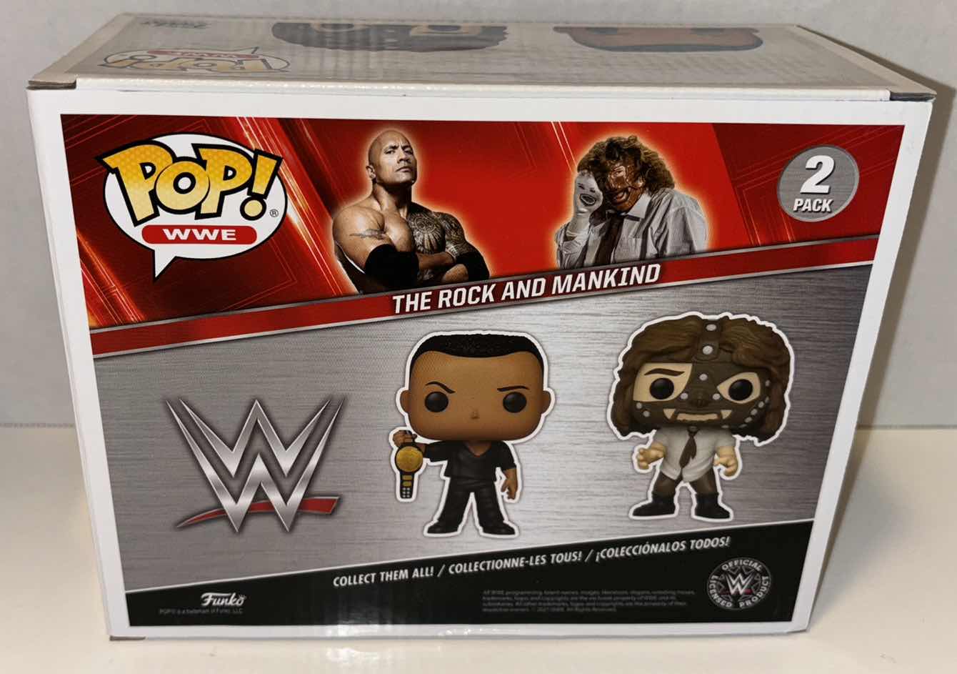 Photo 1 of NEW FUNKO POP! WWE WALMART EXCLUSIVE VINYL FIGURE 2-PACK, THE ROCK & MANKIND