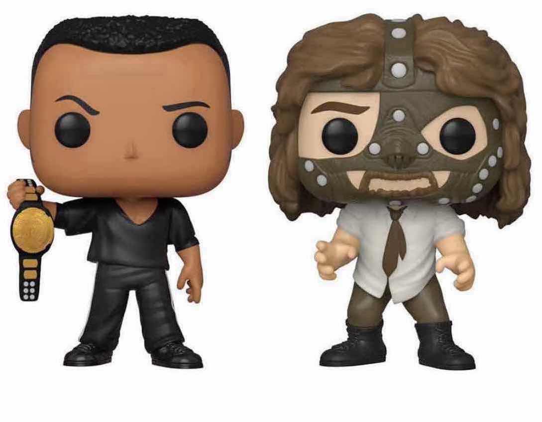 Photo 1 of NEW FUNKO POP! WWE WALMART EXCLUSIVE VINYL FIGURE 2-PACK, THE ROCK & MANKIND