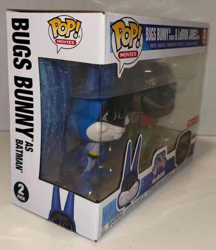 Photo 1 of NEW FUNKO POP! MOVIES VINYL FIGURE TARGET EXCLUSIVE 2-PACK, SPACE JAM A NEW LEGACY “BUGS BUNNY AS BATMAN & LEBRON JAMES AS ROBIN”