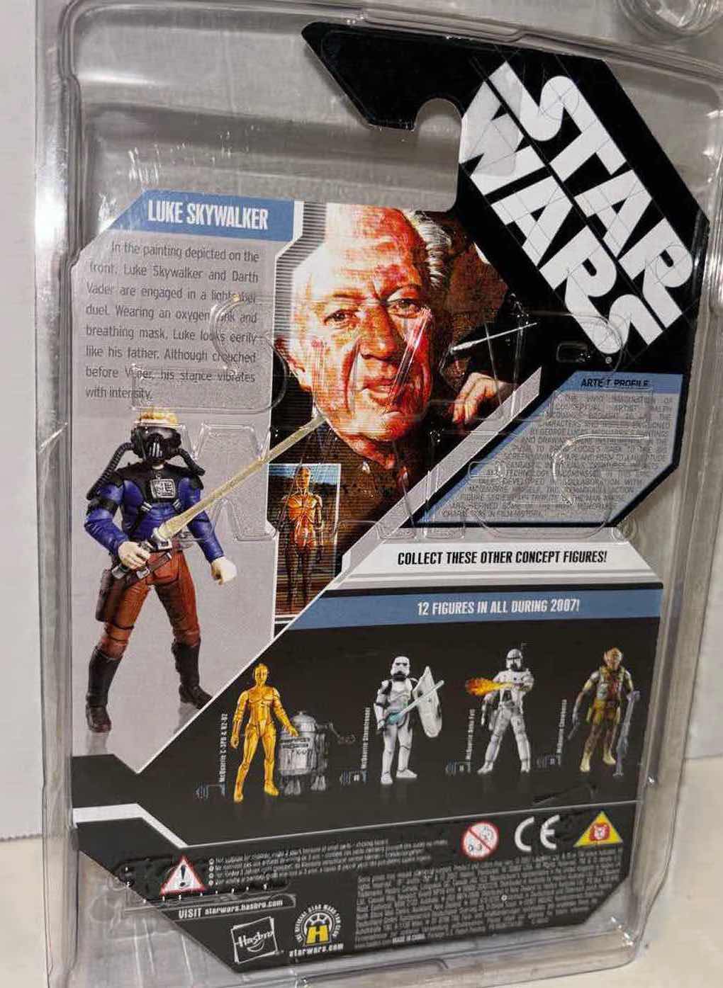 Photo 1 of NEW HASBRO 2007 STAR WARS 30TH ANNIVERSARY RALPH MCQUARRIE SIGNATURE SERIES ACTION FIGURE & ACCESSORIES W EXCLUSIVE COLLECTOR COIN, “CONCEPT LUKE SKYWALKER” IN CLEAR CLAMSHELL CASE