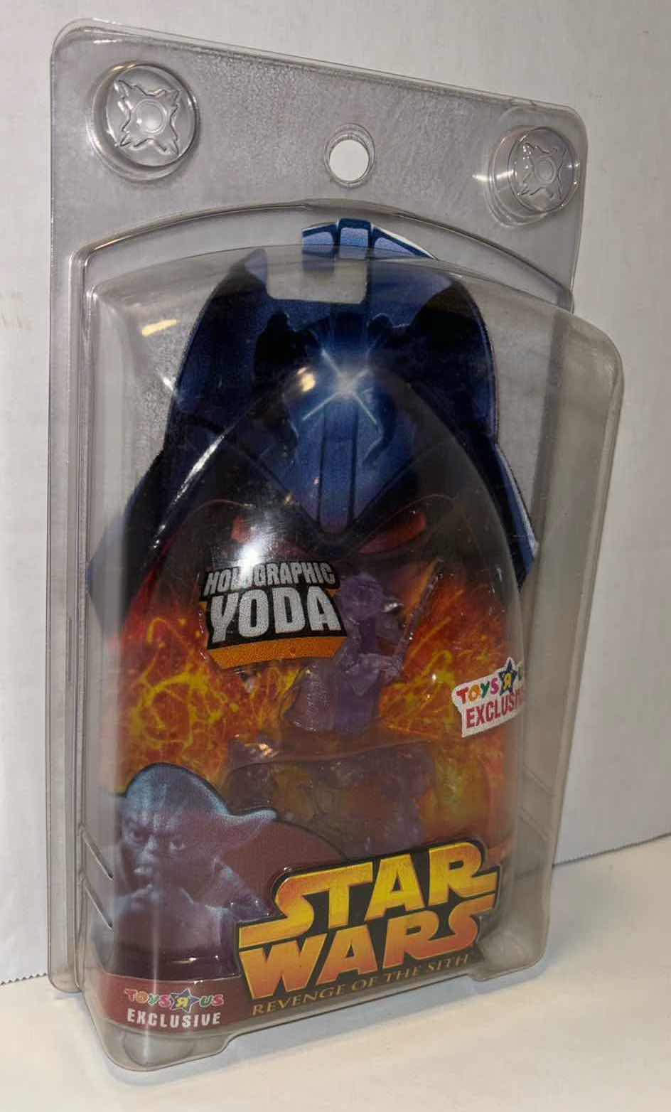 Photo 1 of NEW HASBRO 2005 TOYS R US EXCLUSIVE STAR WARS REVENGE OF THE SITH “HOLOGRAPHIC YODA” IN CLEAR PROTECTIVE CLAMSHELL CASE