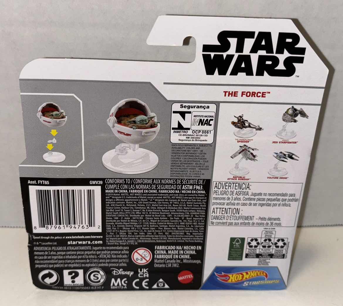 Photo 1 of NEW MATTEL HOT WHEELS STAR WARS STARSHIPS DIE-CAST VEHICLE, THE MANDALORIAN “THE CHILD HOVER PRAM”