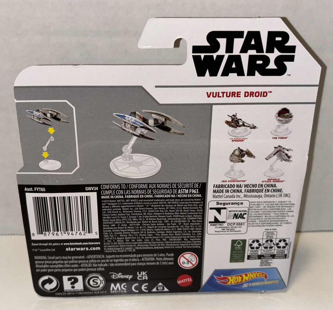 Photo 1 of NEW MATTEL HOT WHEELS STAR WARS STARSHIPS DIE-CAST VEHICLE, “VULTURE DROID”