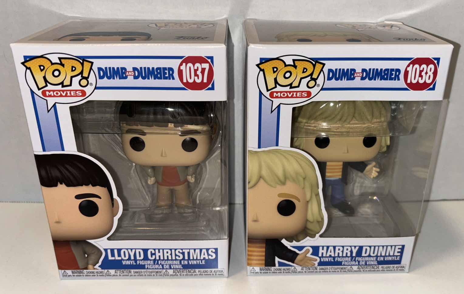 Photo 1 of NEW FUNKO POP! MOVIES VINYL FIGURE, 2-PACK DUMB & DUMBER #1037 LLOYD CHRISTMAS & #1038 HARRY DUNNE