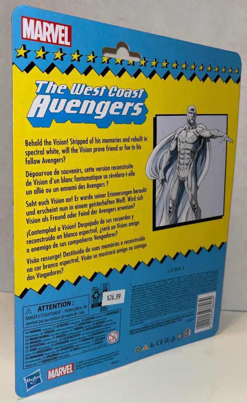 Photo 1 of NEW HASBRO MARVEL LEGENDS RETRO 6” ACTION FIGURE, THE WEST COAST AVENGERS “THE VISION”