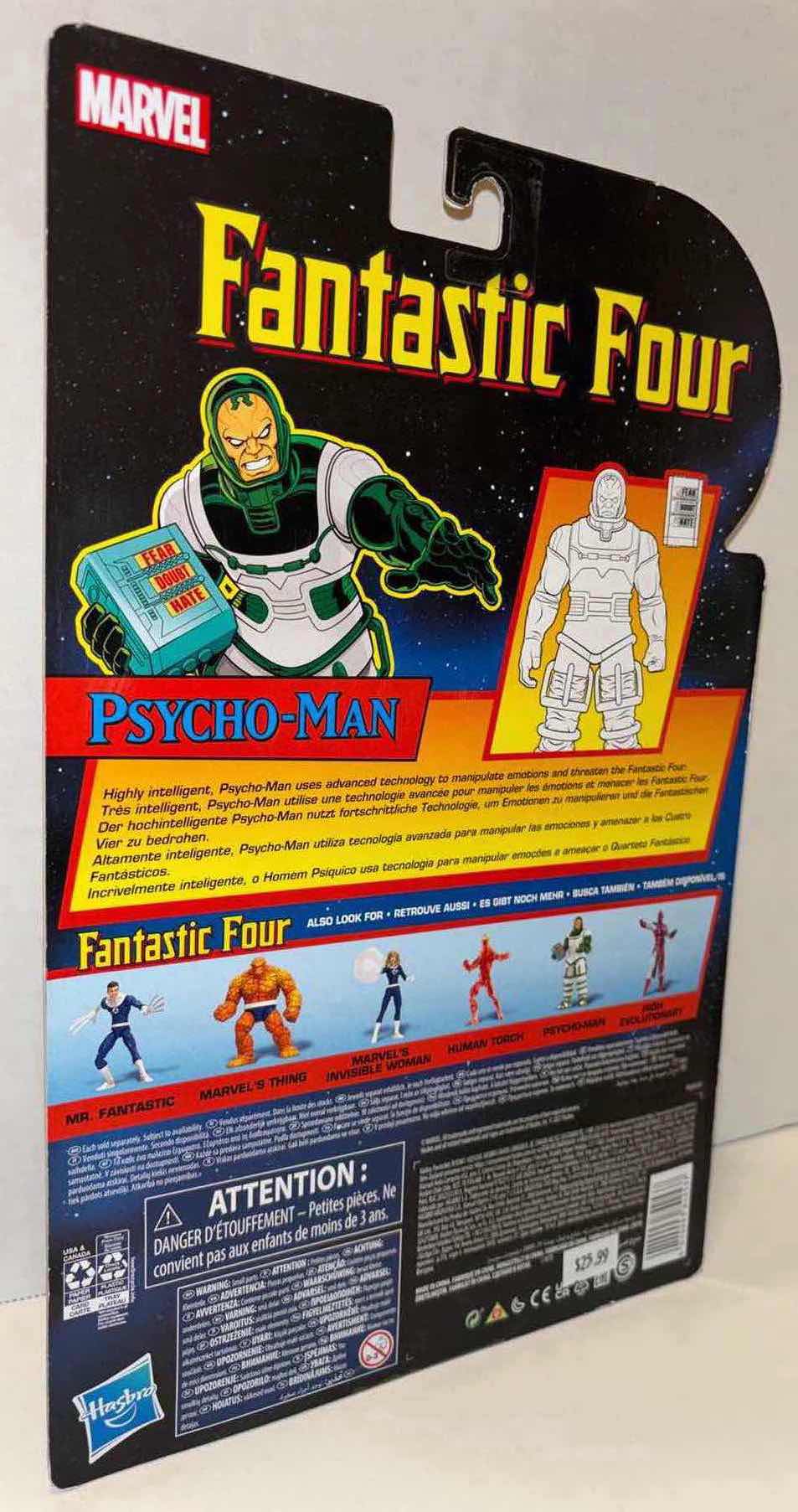 Photo 1 of NEW HASBRO MARVEL COMICS RETRO FANTASTIC FOUR ACTION FIGURE & ACCESSORIES “PSYCHO-MAN”
