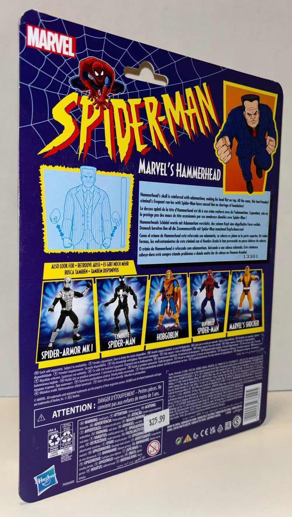 Photo 1 of NEW HASBRO MARVEL COMICS RETRO SPIDER-MAN ACTION FIGURE & ACCESSORIES “MARVEL’S HAMMERHEAD”