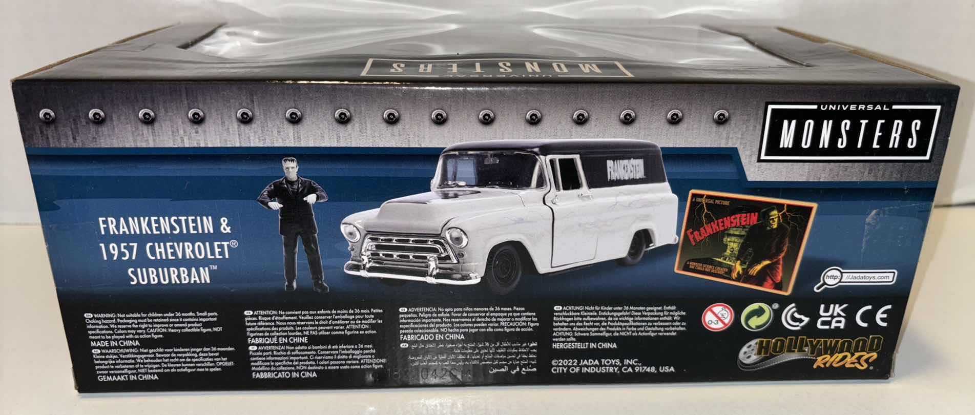 Photo 1 of NEW JADA TOYS UNIVERSAL MONSTER DIE-CAST VEHICLE & FIGURE “FRANKENSTEIN & 1957 CHEVROLET SUBURBAN”