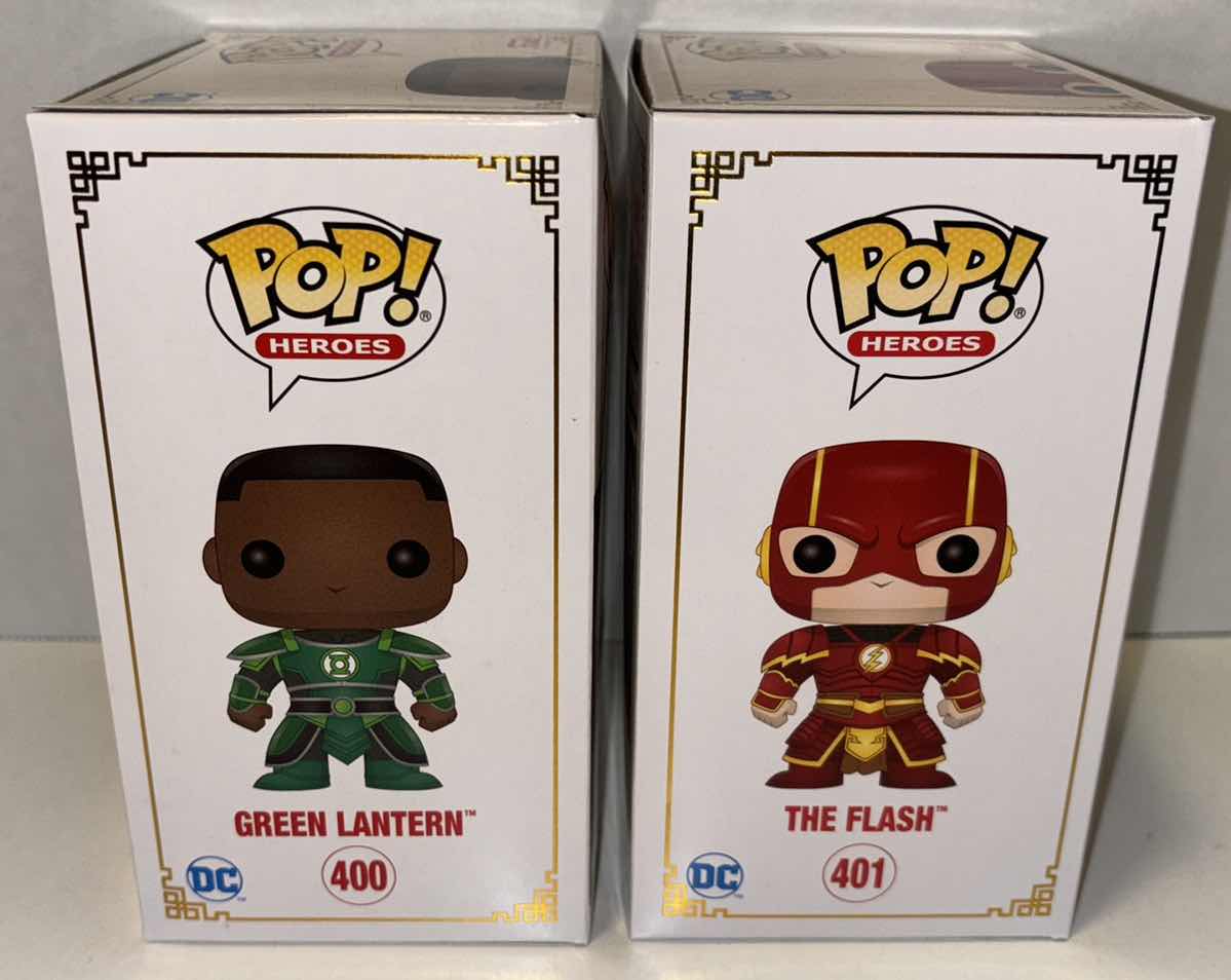 Photo 1 of NEW FUNKO POP! HEROES 2-PACK  DC IMPERIAL PALACE VINYL FIGURES, #400 “GREEN LANTERN” & #401 “THE FLASH”